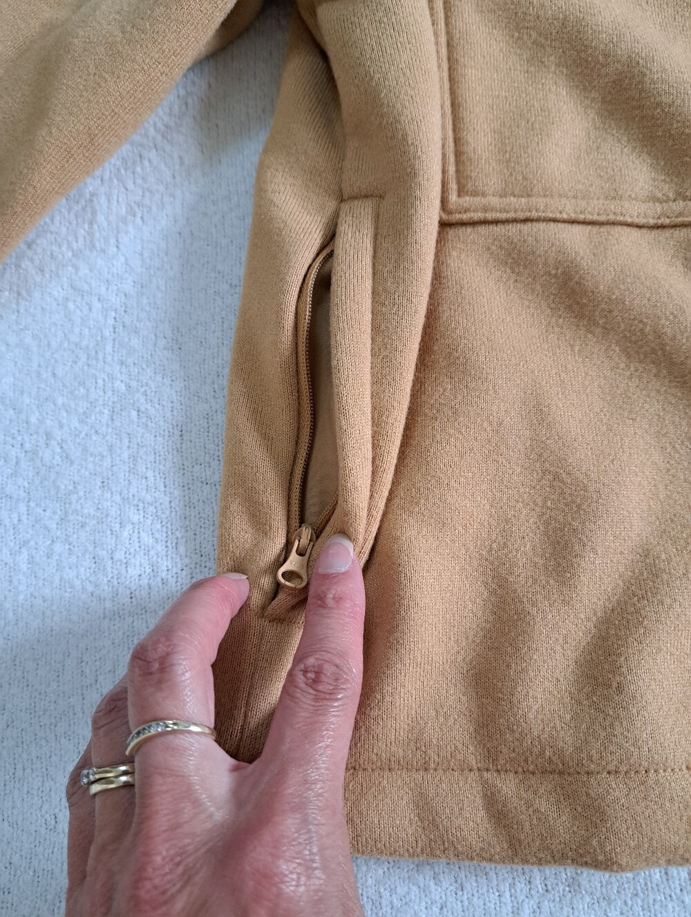 Mondetta On The Go Jacket Cropped Camel Tan Button-Up Casual Womens Size Small - Picture 12 of 16